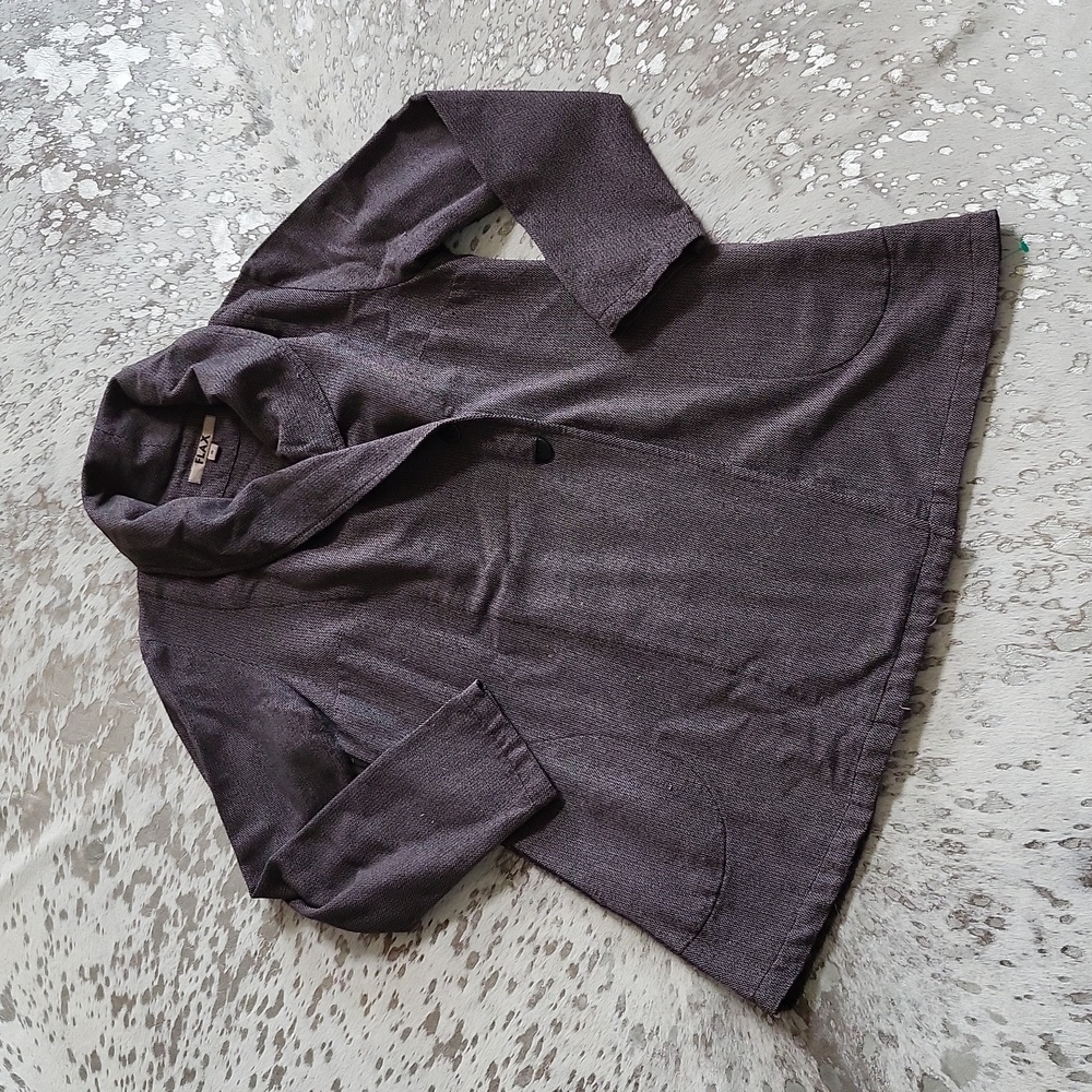Flax Shawl Collar Jacket Wool Blend SzS